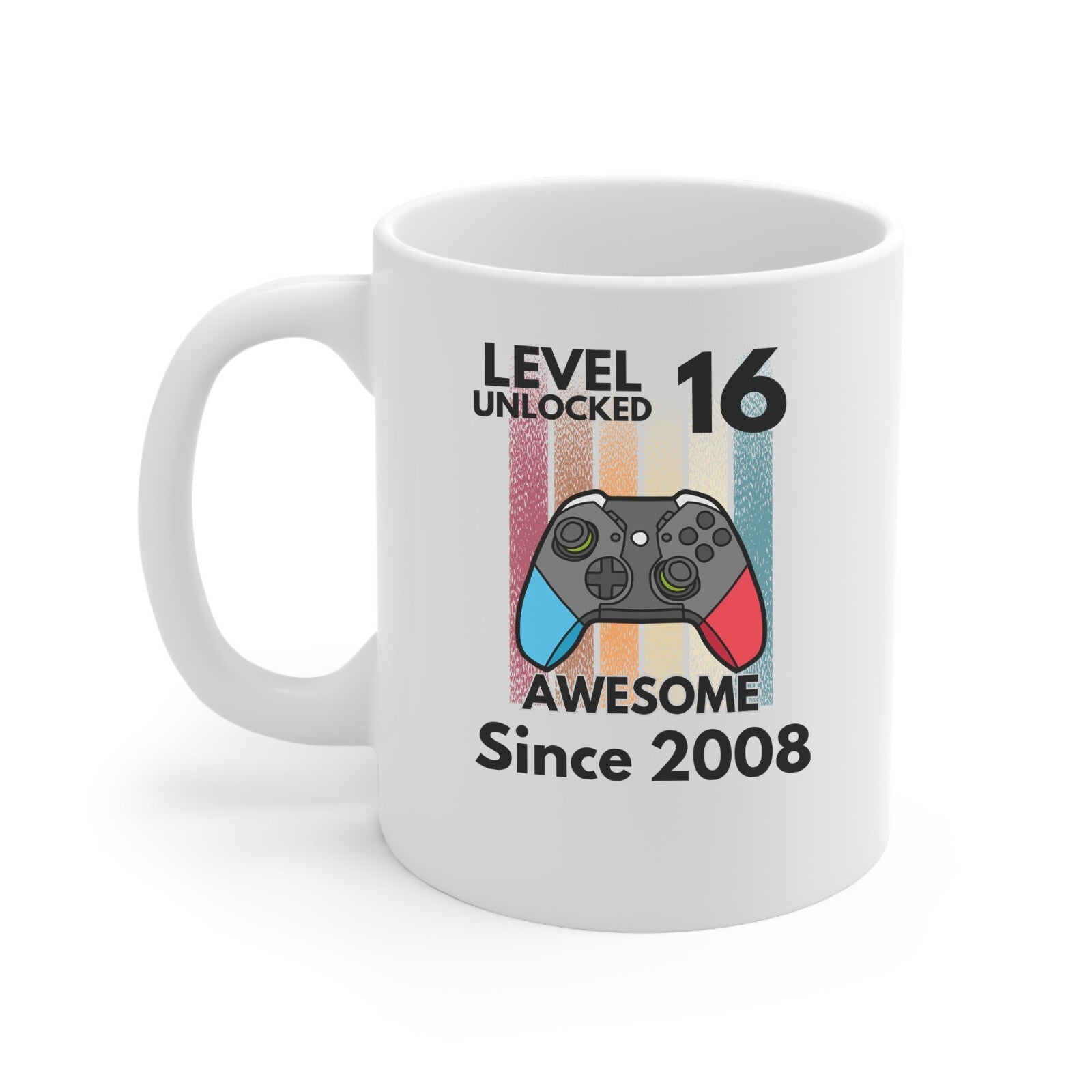 16th Birthday gamer level 16 unlocked Novelty mug awesome since 2008