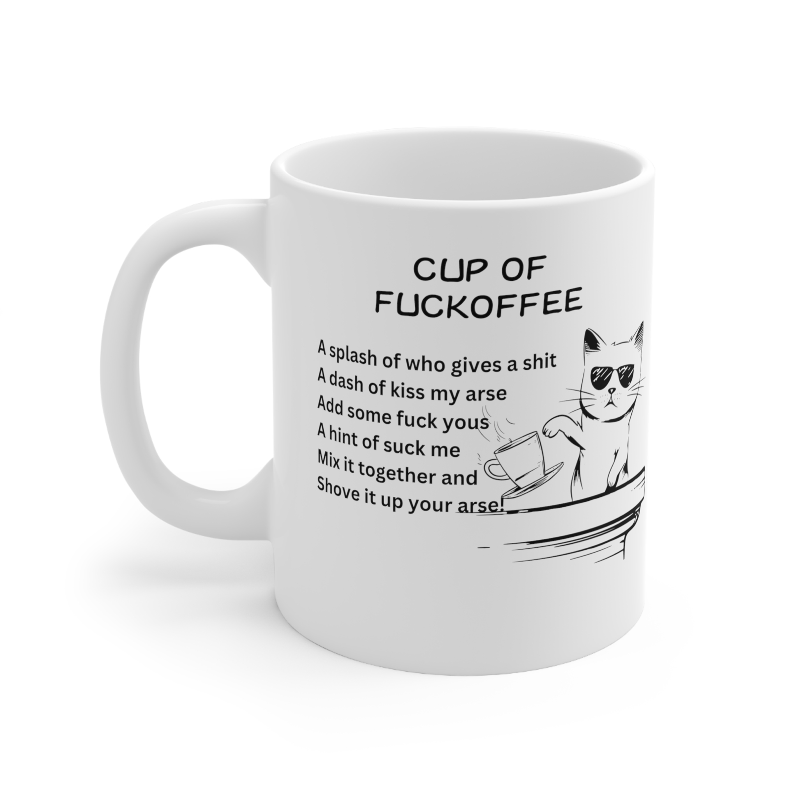 Cup of fuckoffee mug coffee recipe grinch cat sarcastic mug gift