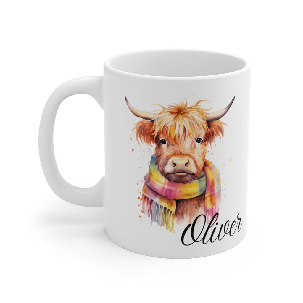 Personalised Scottish Cow Gift Novelty Mug Coffee Cup