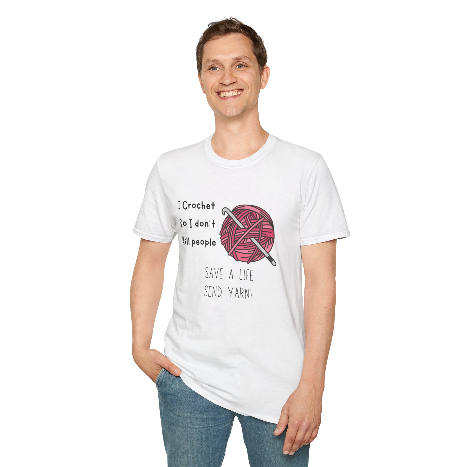 I crochet so I don’t kill someone save a yarn unisex t-shirt