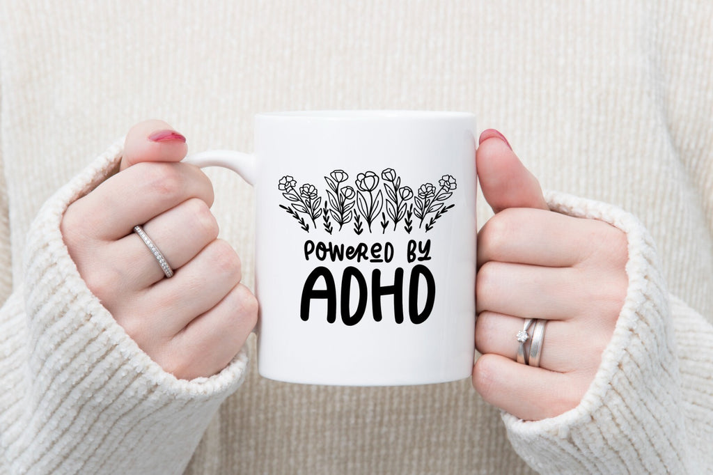 Powered by ADHD Novelty Mug Gift Coffee Cup