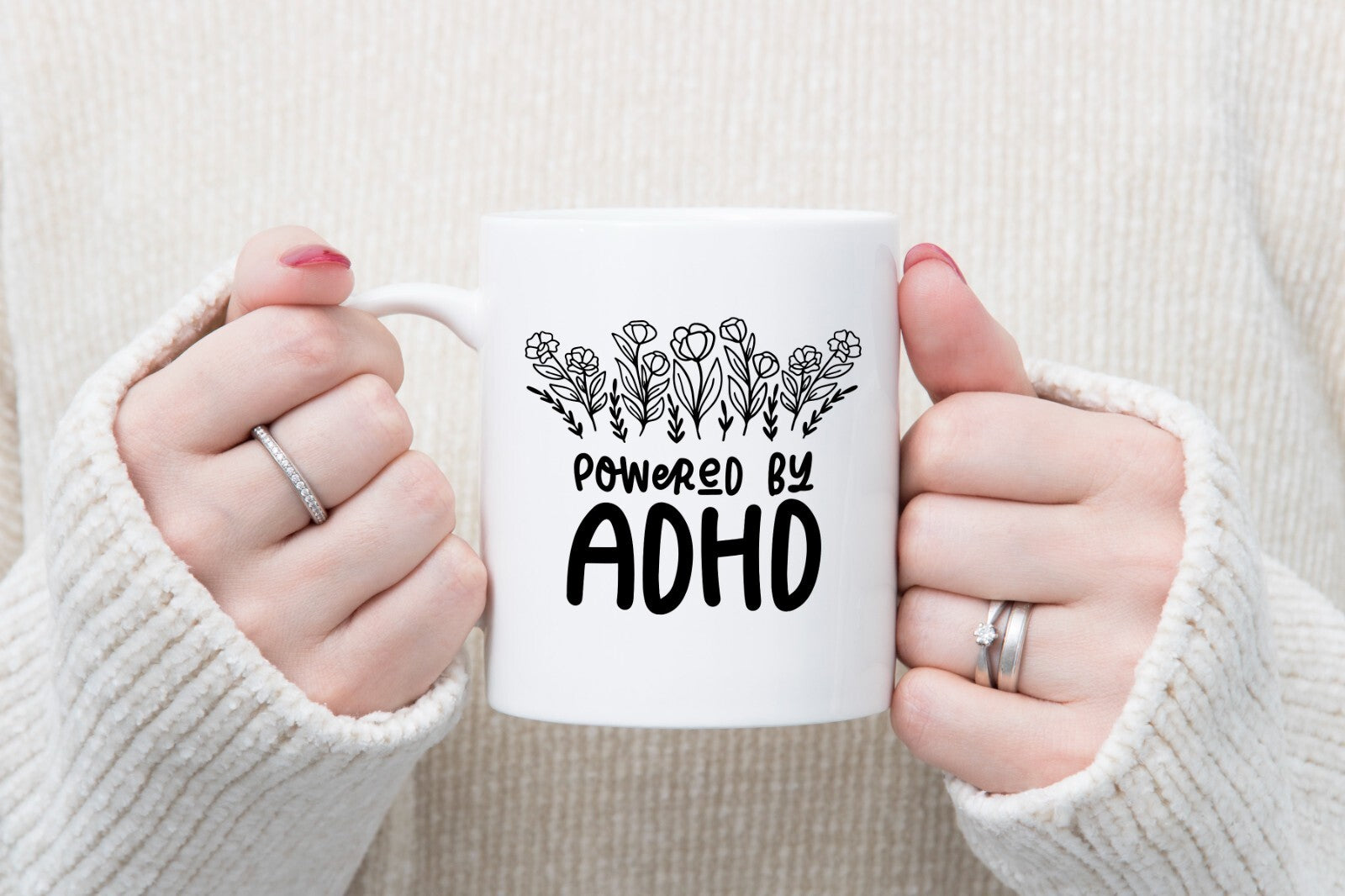 Powered by ADHD Novelty Mug Gift Coffee Cup