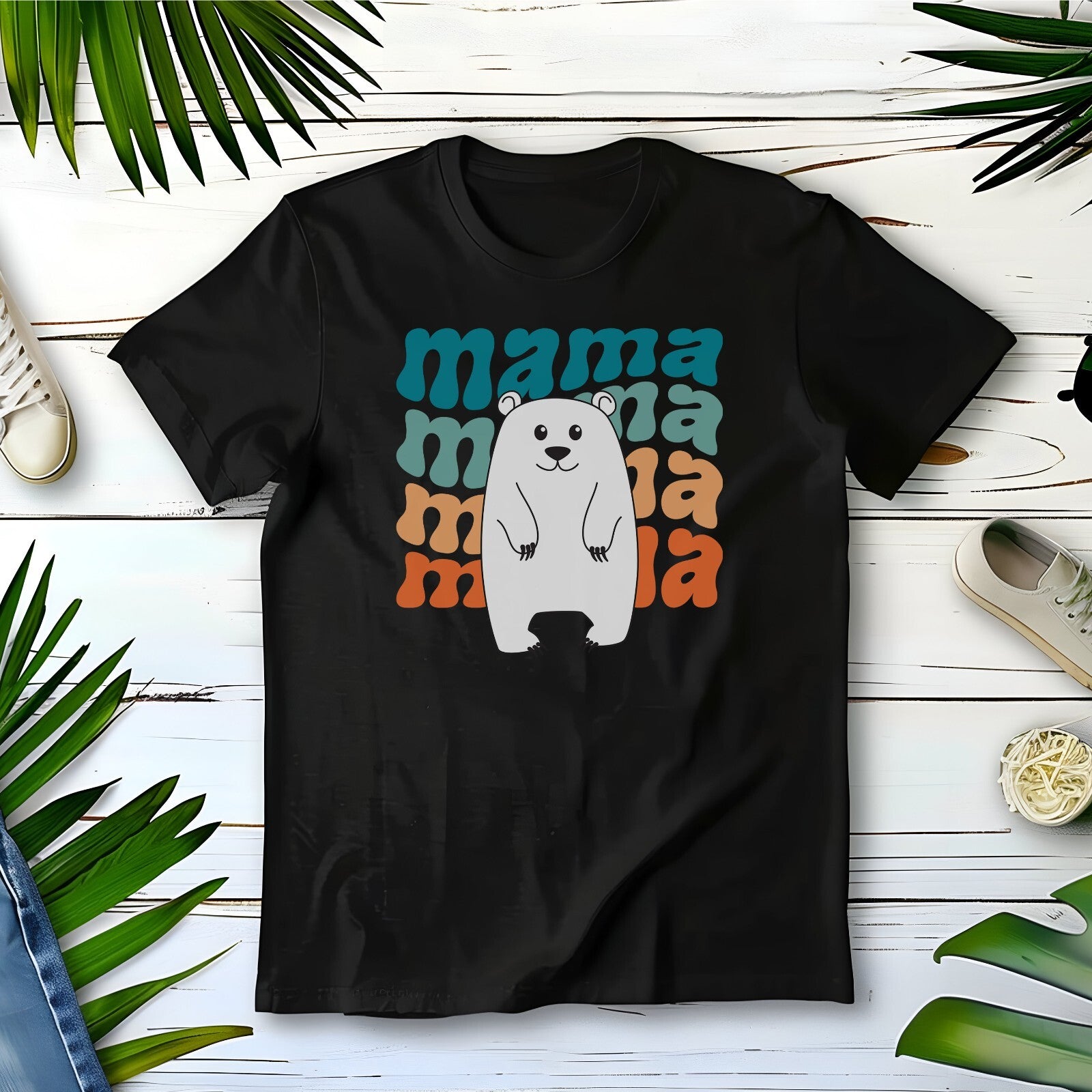 Mumma bear mummy mum mom Novelty T-Shirt black unisex