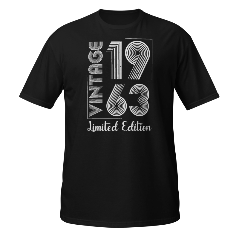 1963 retro style birthday Novelty unisex t-shirt black