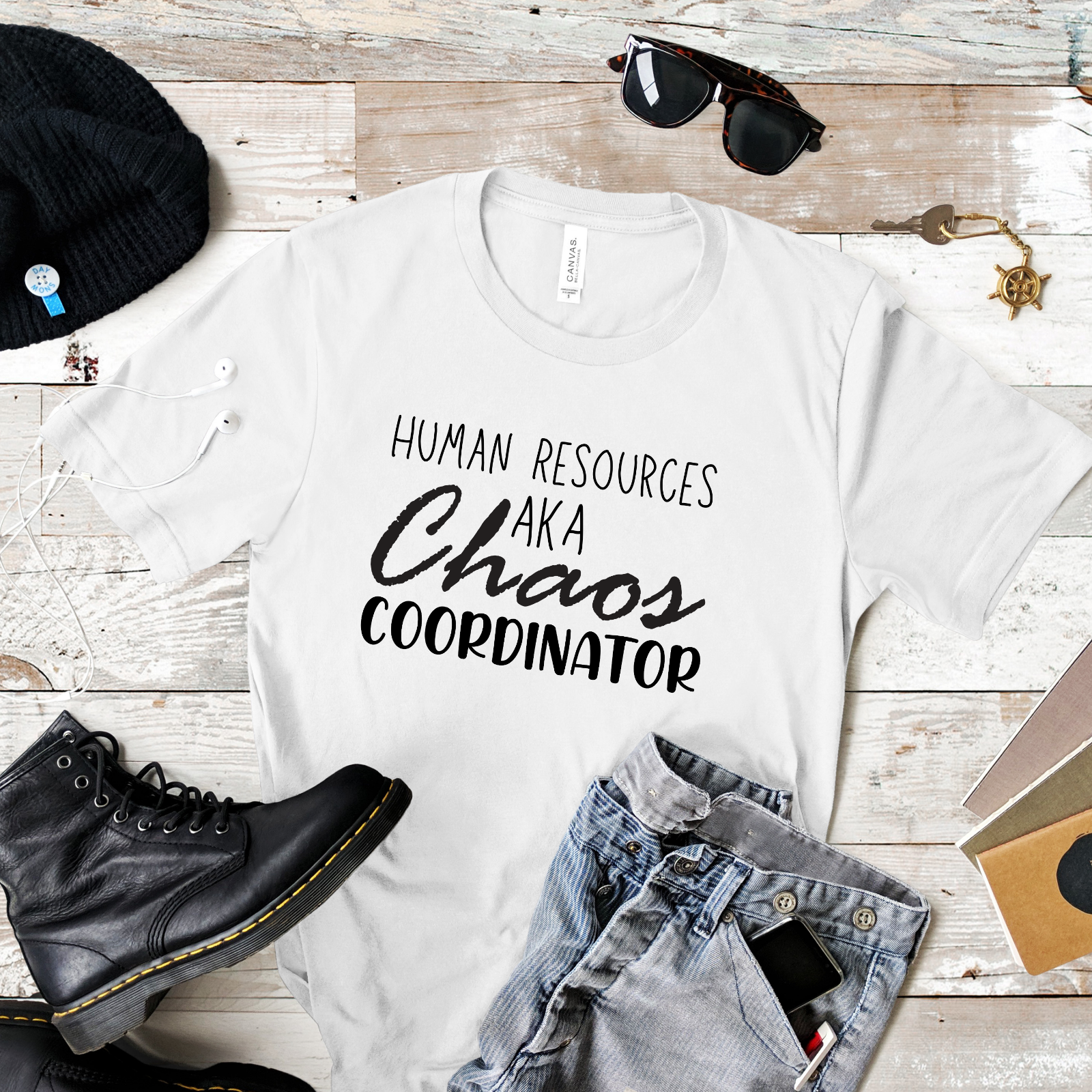 Novelty T-Shirt Chaos Coordinator Human Resources Manager Partner HR people
