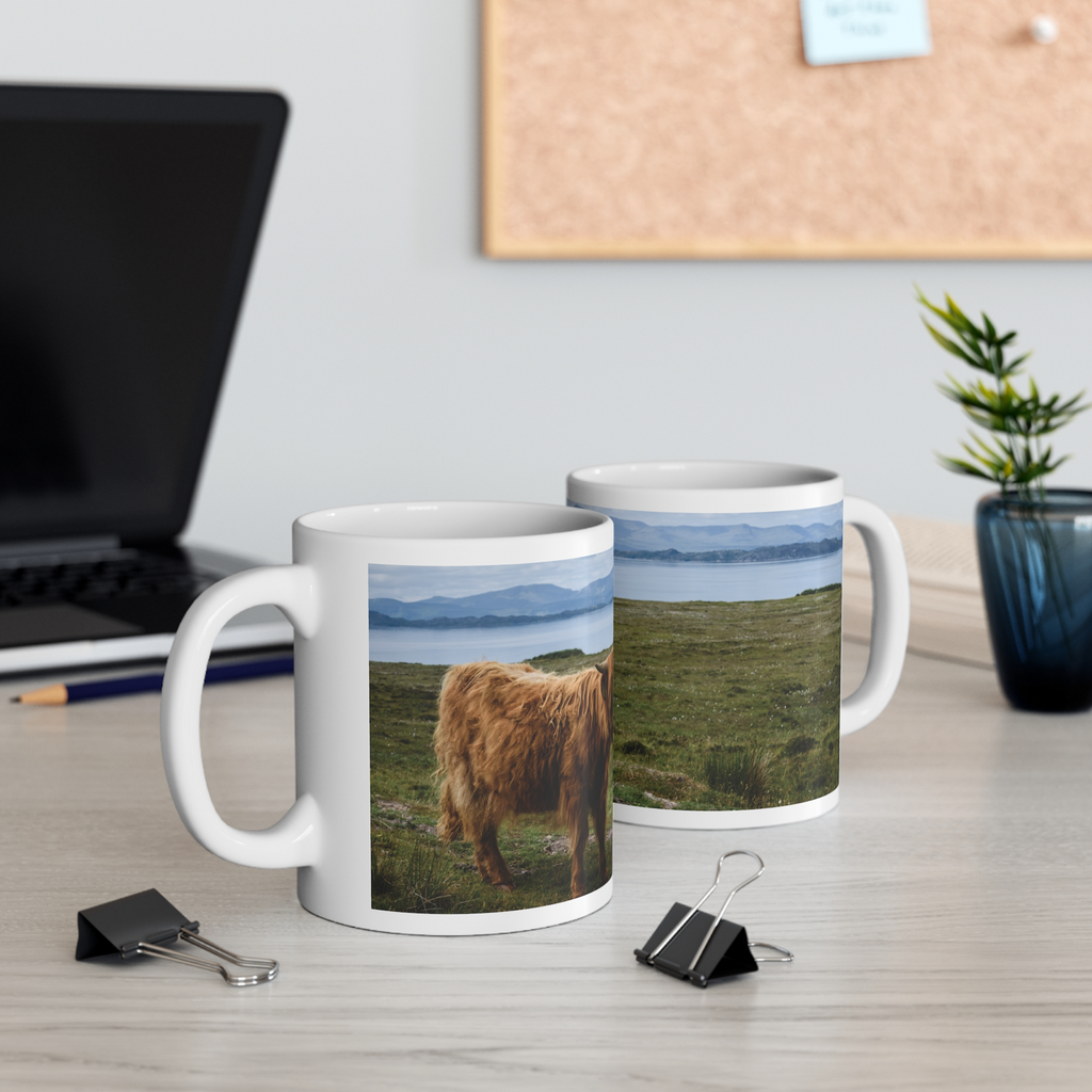 Highland Coo photograph wrap around mug Scottish cow