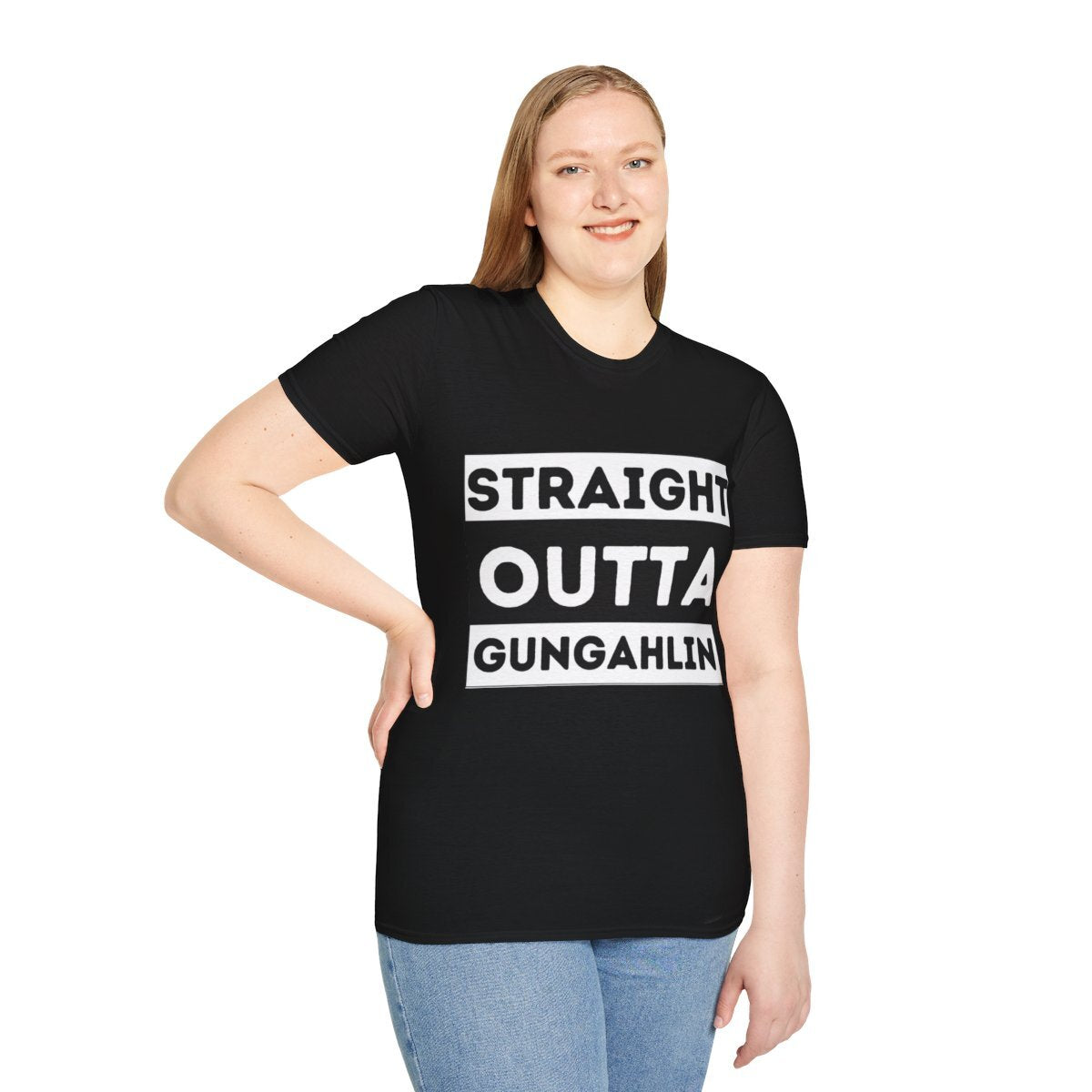 Straight outta Gungahlin Novelty unisex t-shirt black ACT Australia Canberra