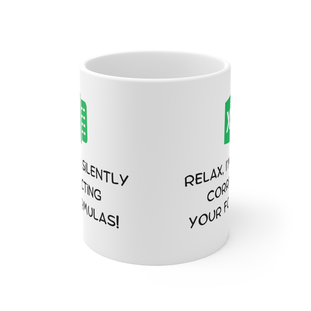 Sheets spreadsheet nerd mug silently correcting your formulas excel freak