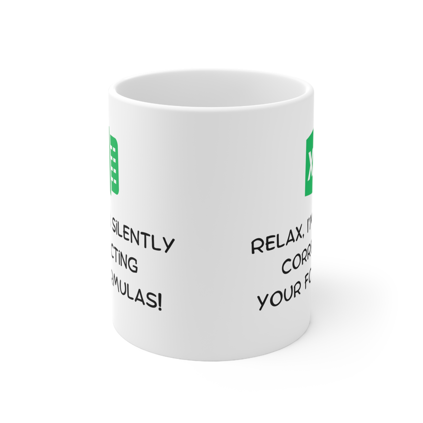 Sheets spreadsheet nerd mug silently correcting your formulas excel freak