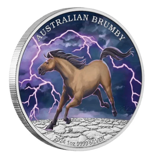 2024 Australian Brumby 1oz Silver Coloured Coin - In Hand
