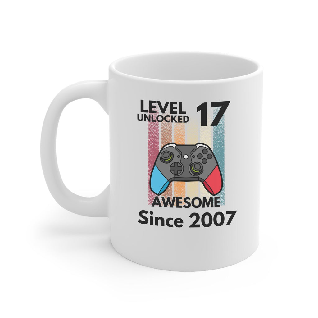 17th Birthday gamer level 17 unlocked Novelty mug awesome since 2007