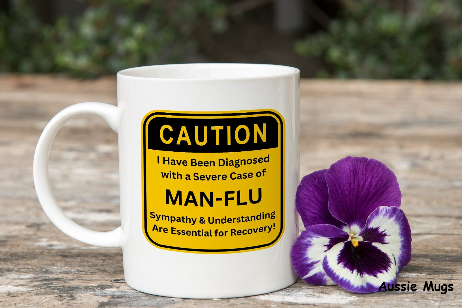 Caution Man-Flu Funny Novelty mug gift sick coffee cup