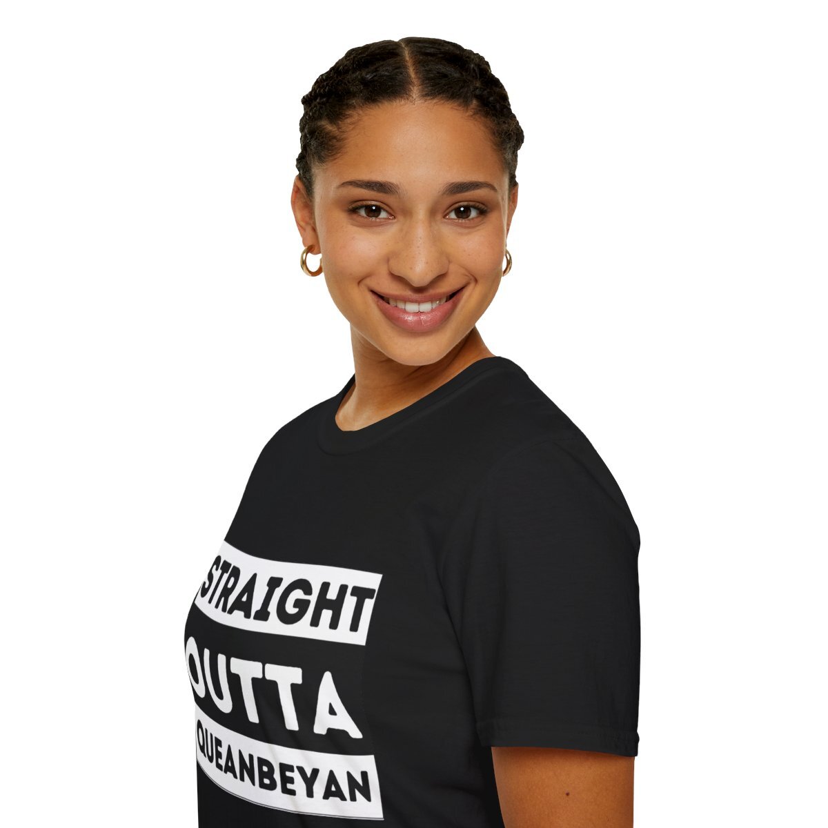 Straight outta Queanbeyan Novety unisex t-shirt black NSW Australia Funny