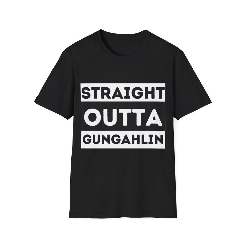 Straight outta Gungahlin Novelty unisex t-shirt black ACT Australia Canberra