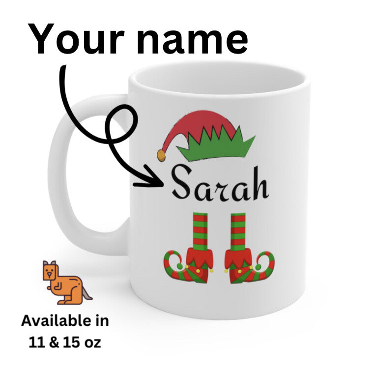 Christmas Mug Personalized Custom Holiday Mug Funny Christmas Mug Christmas Elf