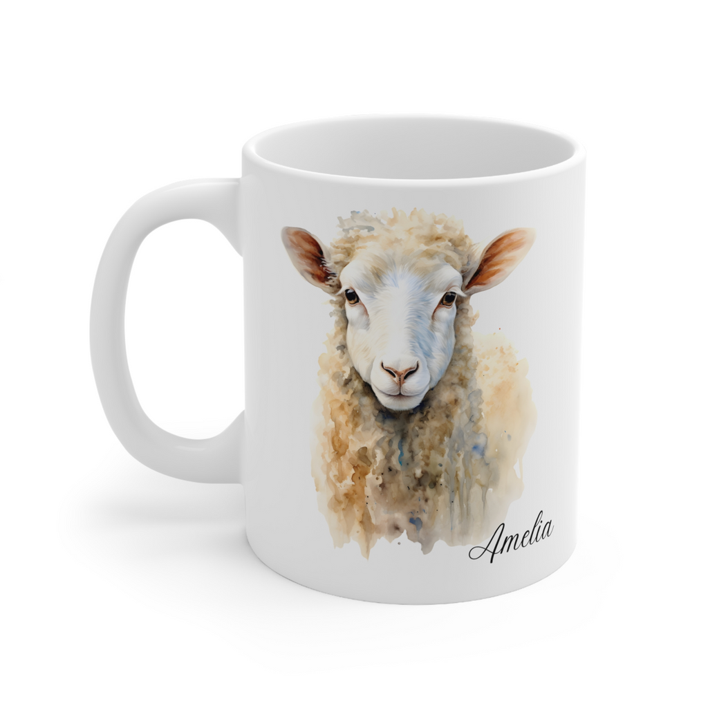 Personalised animal sheep mug your text customised mug