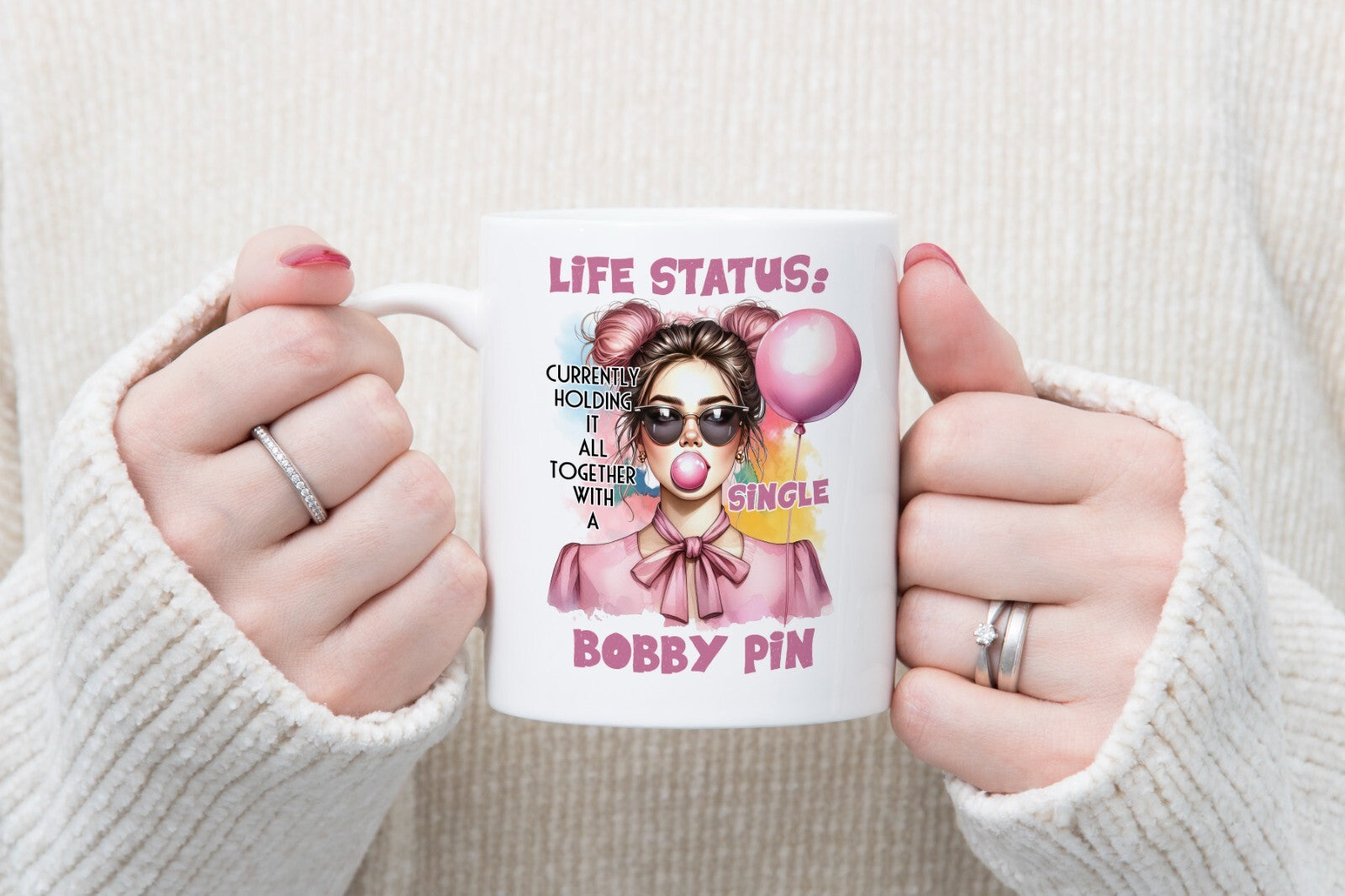 Just Holding Life Together With a Bobby Pin Novelty Mug Gift Coffee Cup