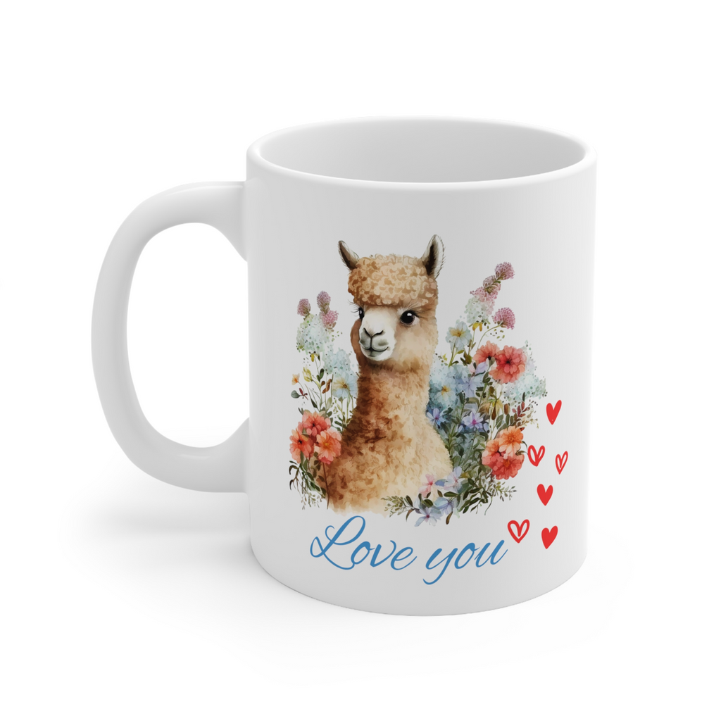 Valentine’s Day love you lama mug animal