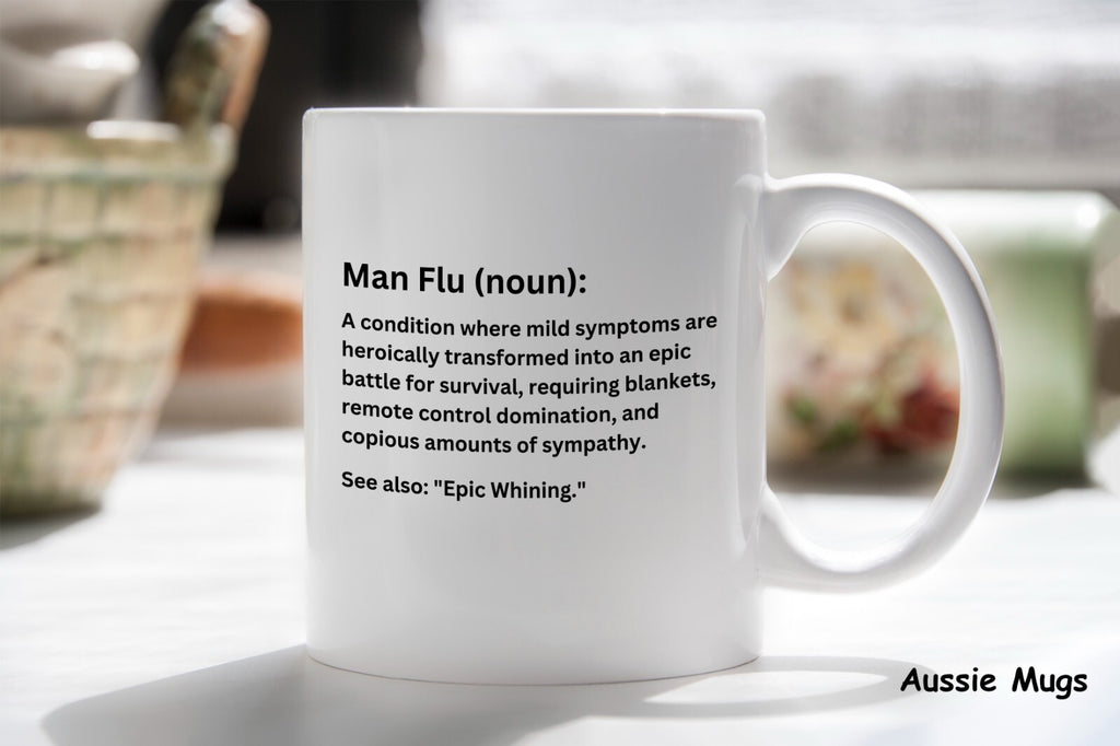 Man Flu Definition Funny Sarcastic Novelty mug gift coffee cup