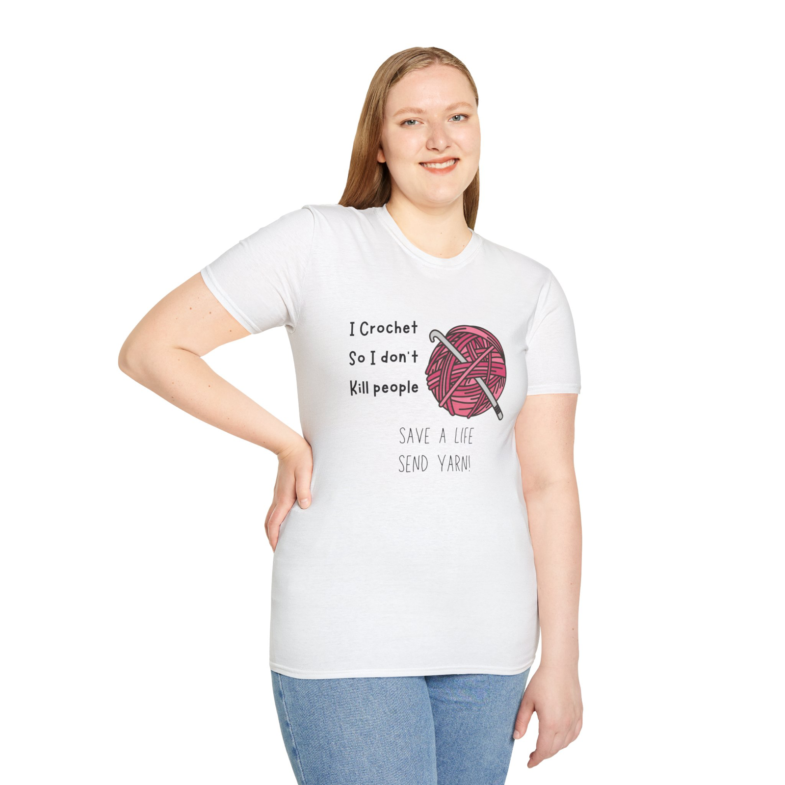 I crochet so I don’t kill someone save a yarn unisex t-shirt