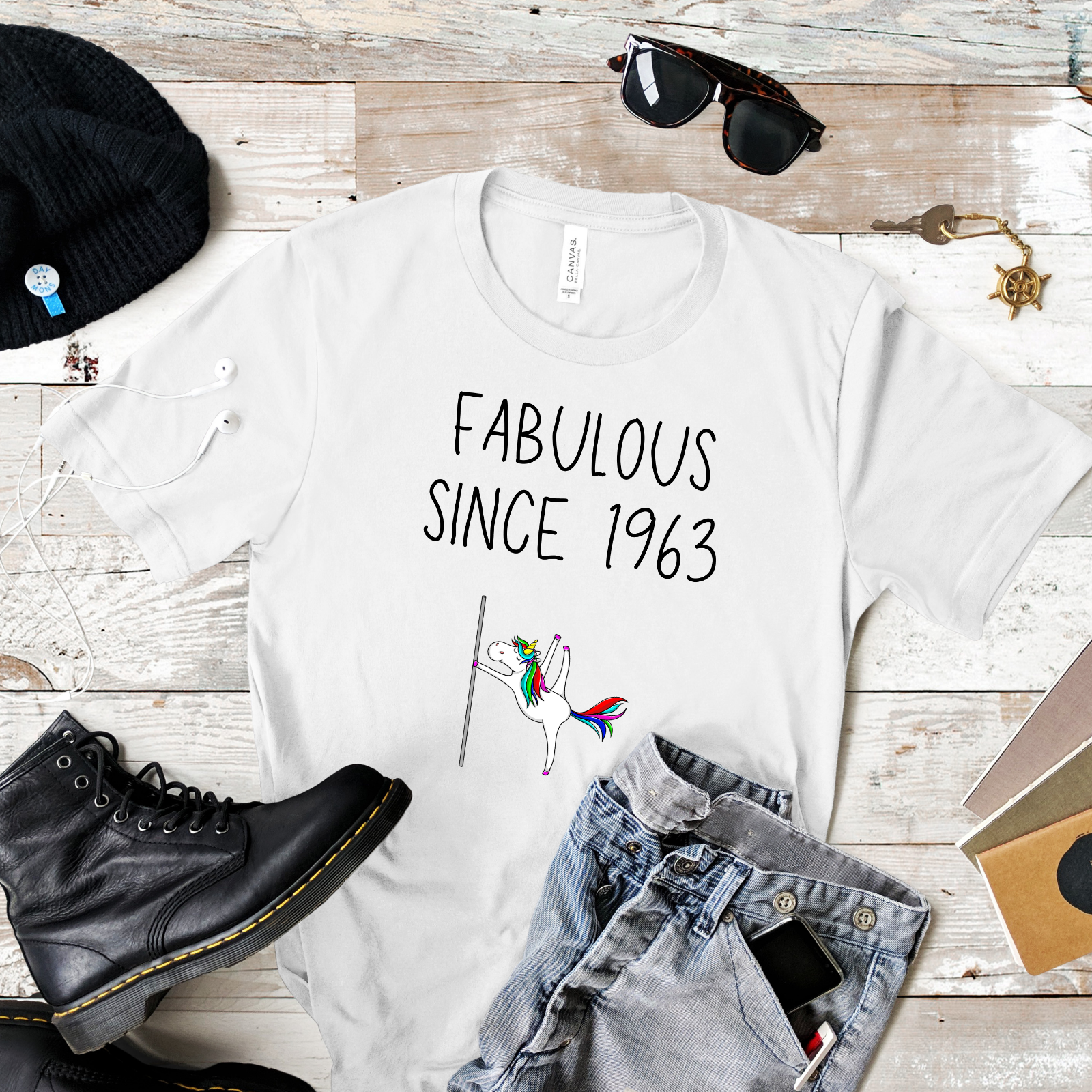 Fabulous Since 1963 Unicorn T-Shirt birthday tshirt 61st birthday gift 61 year