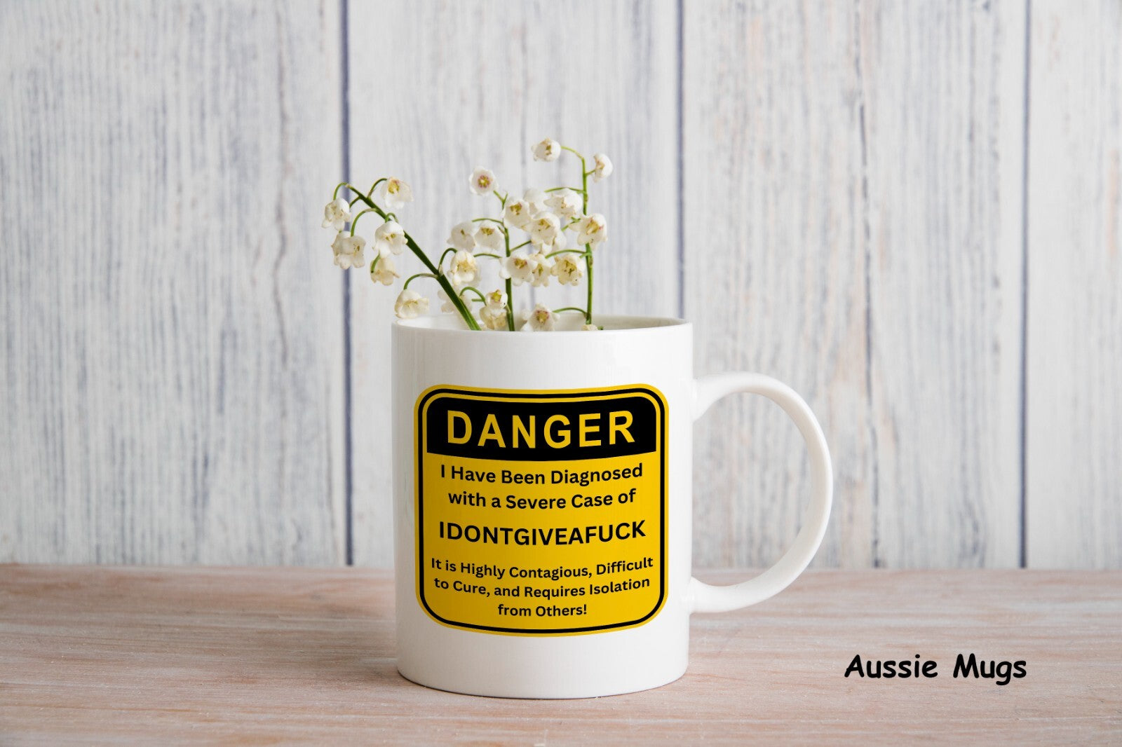 Gift for him I don't give a fu*k care Novelty mug danger coffee cup