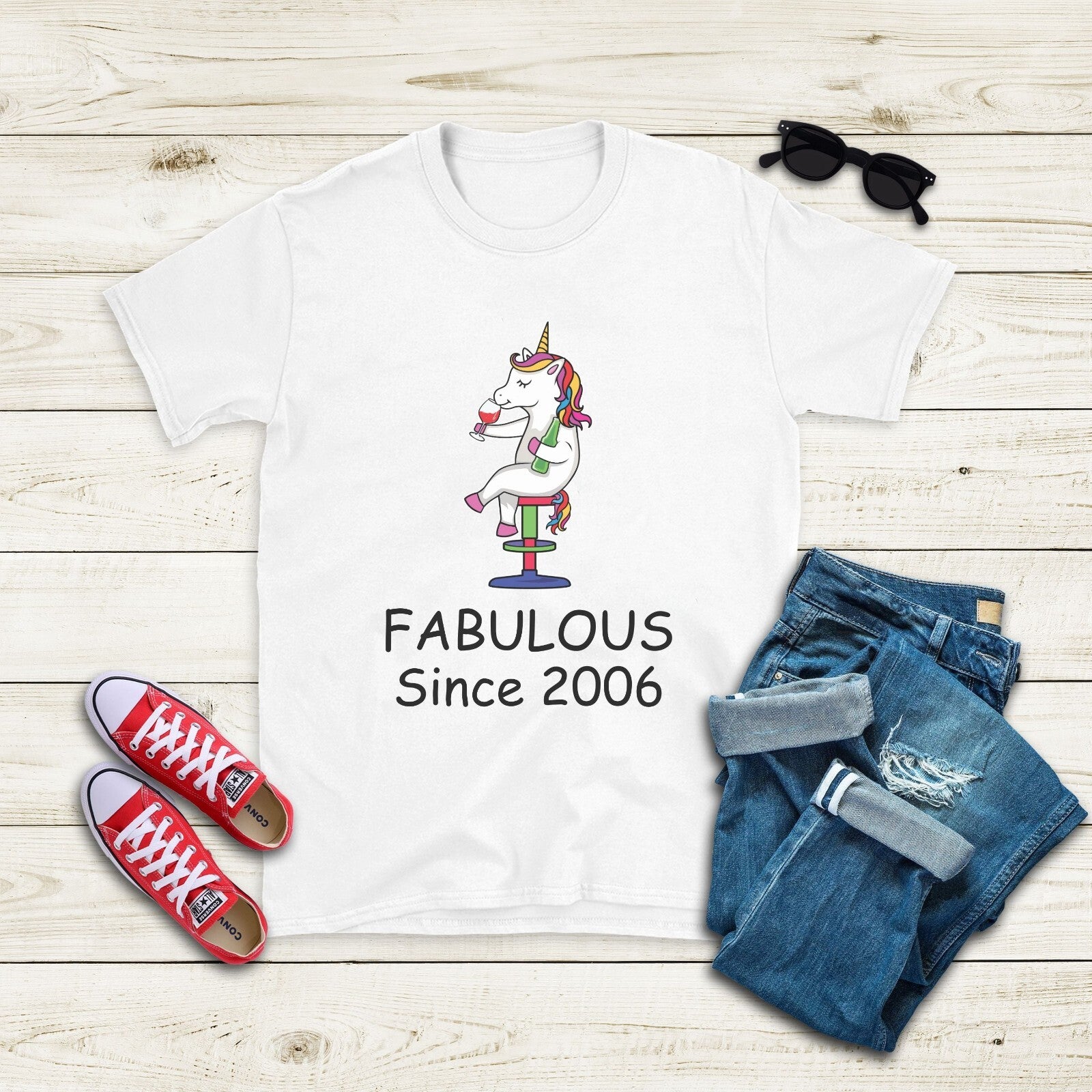18 year old birthday t-shirt fabulous Since 2006 tshirt 18th birthday gift wine