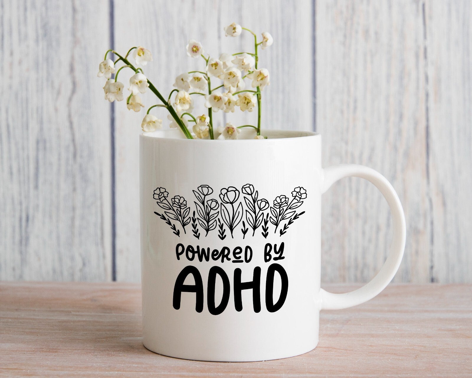 Powered by ADHD Novelty Mug Gift Coffee Cup