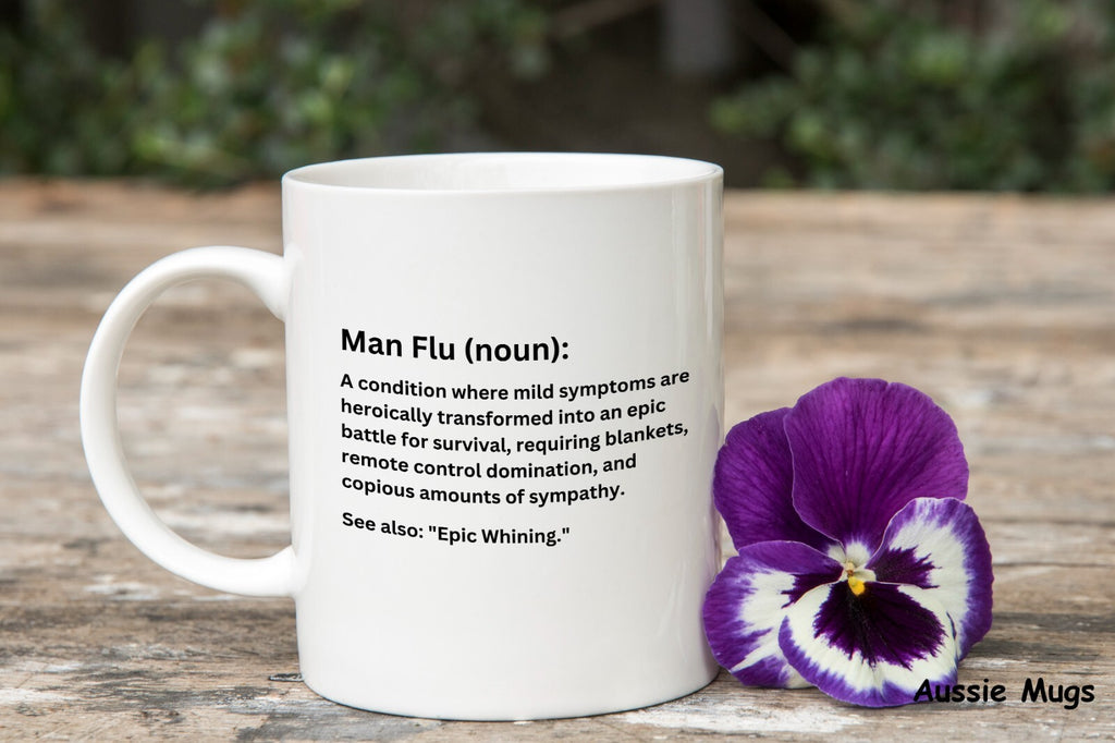 Man Flu Definition Funny Sarcastic Novelty mug gift coffee cup