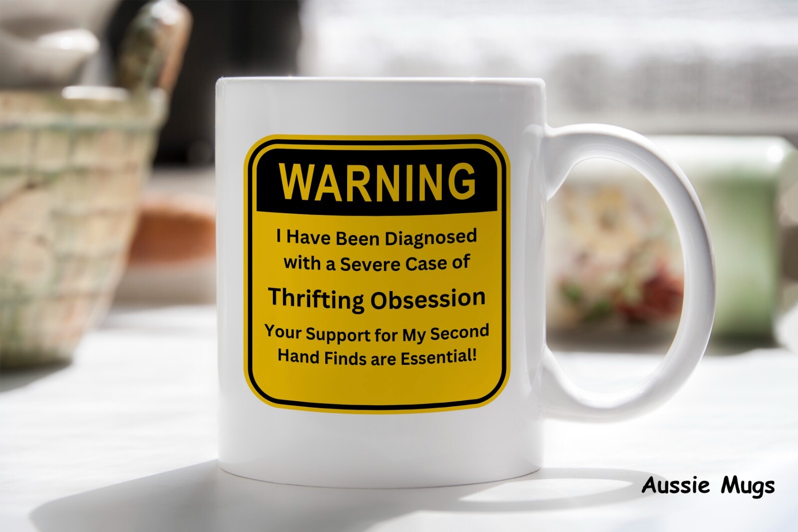 Thrifting gift funny reseller Novelty mug warning coffee cup