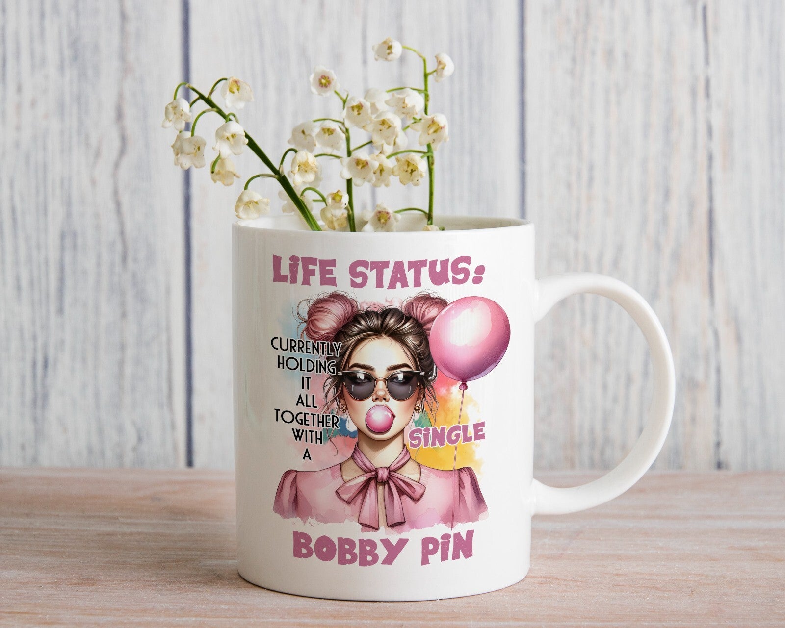 Just Holding Life Together With a Bobby Pin Novelty Mug Gift Coffee Cup