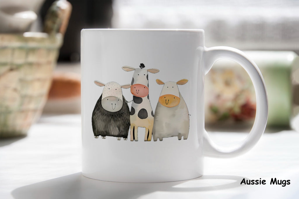 3 Cow Family Animal Novelty mug gift coffee cup