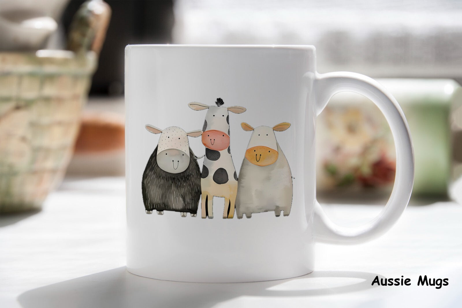 3 Cow Family Animal Novelty mug gift coffee cup