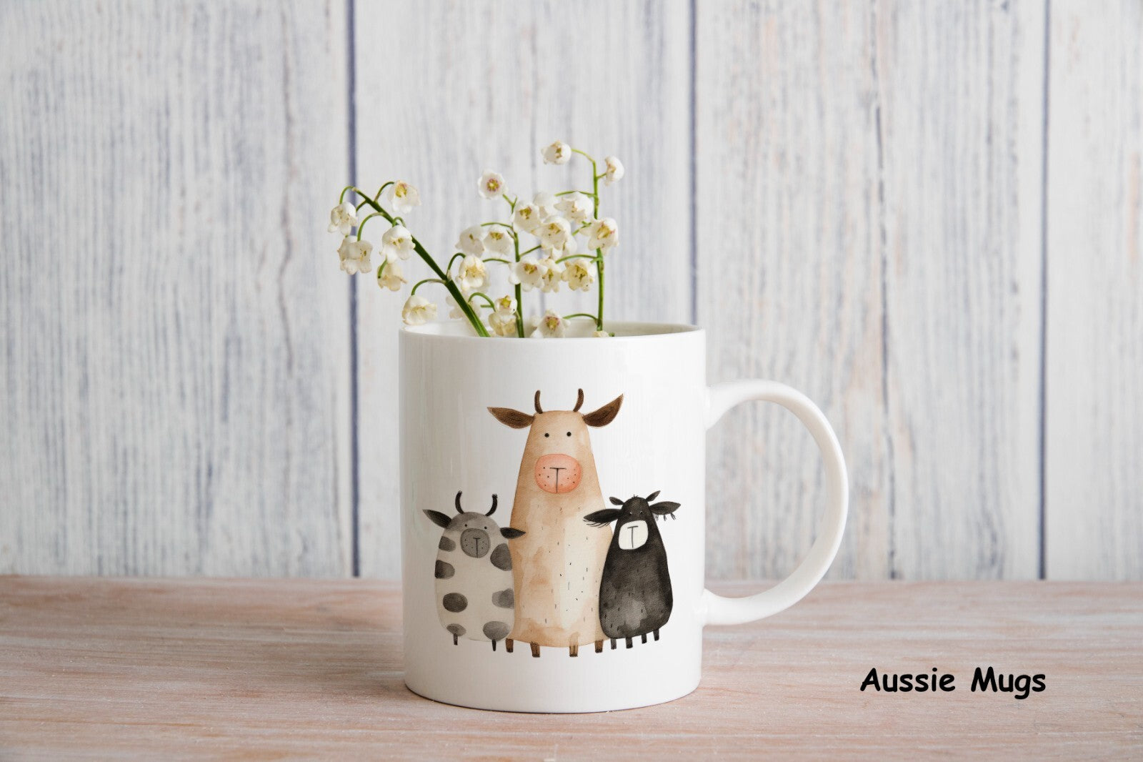 3 Cow Family Group Novelty mug gift coffee cup