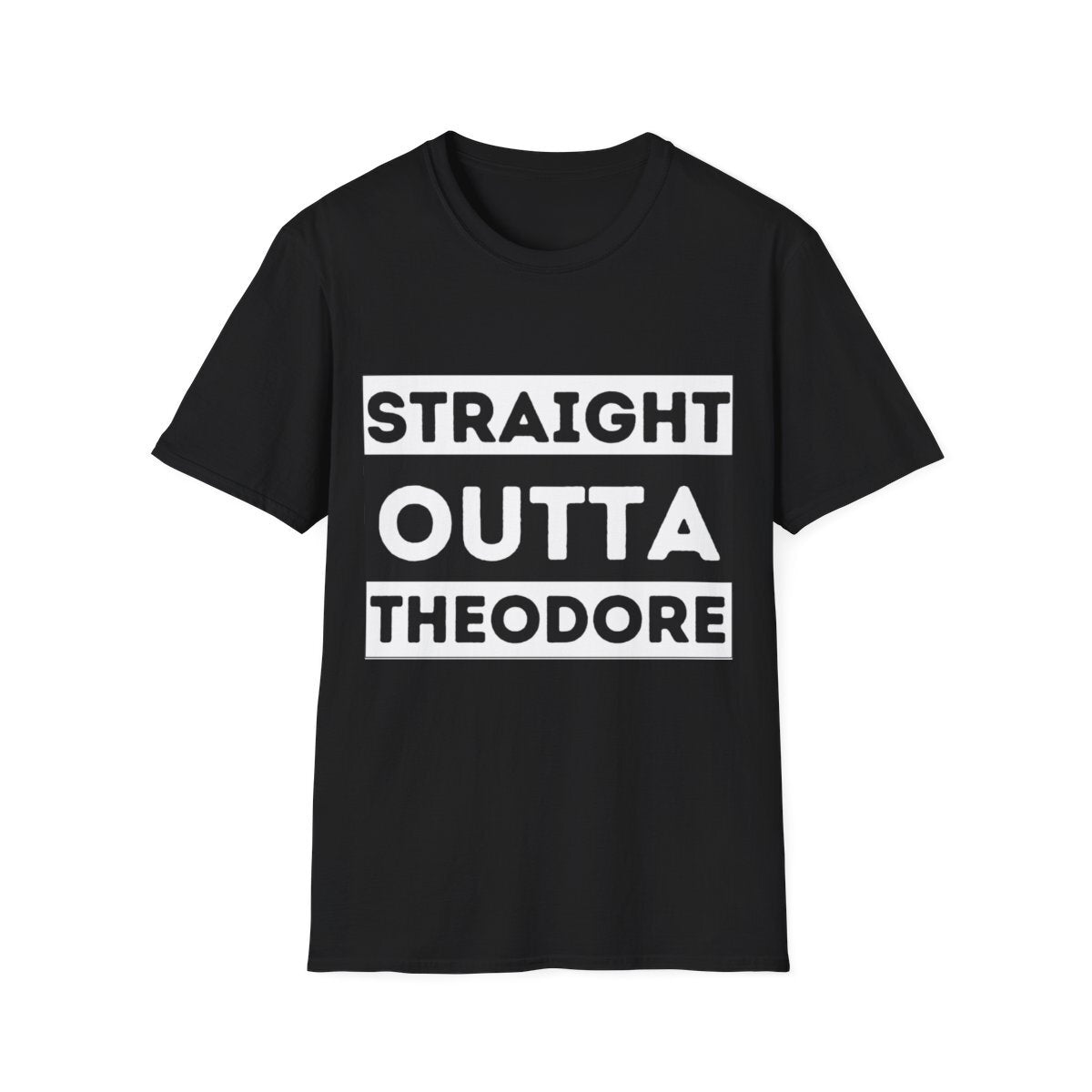 Straight outta Theodore Novety unisex t-shirt black ACT Australia Canberra