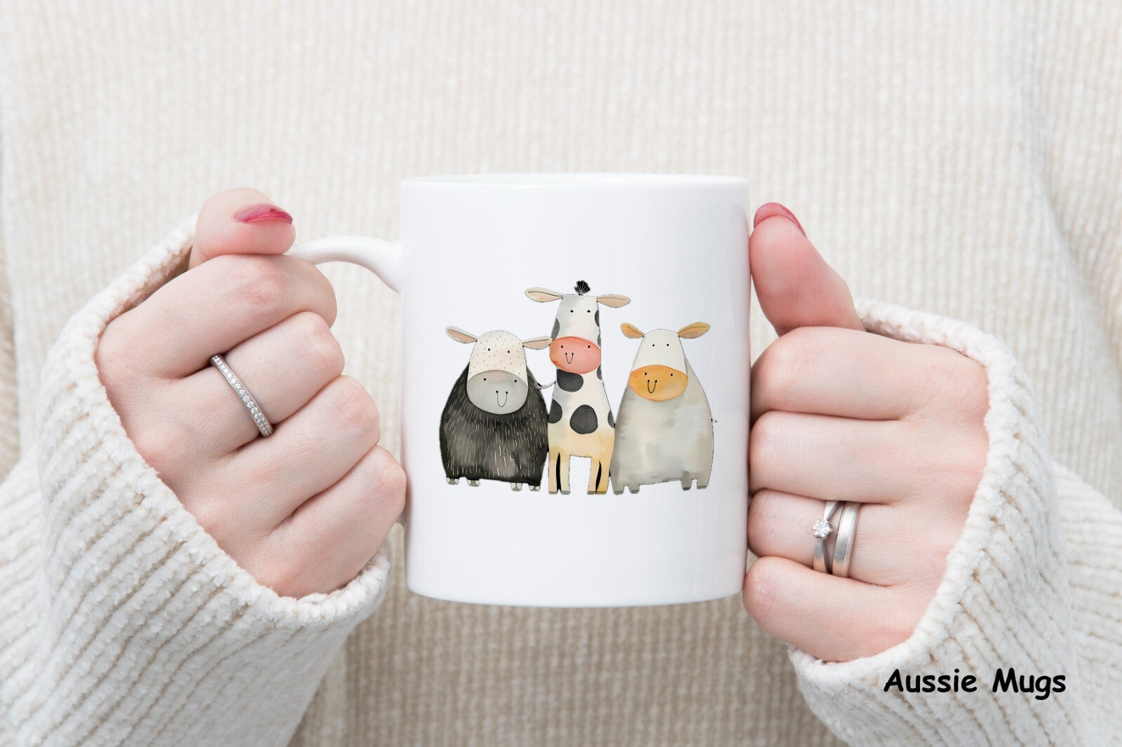 3 Cow Family Animal Novelty mug gift coffee cup