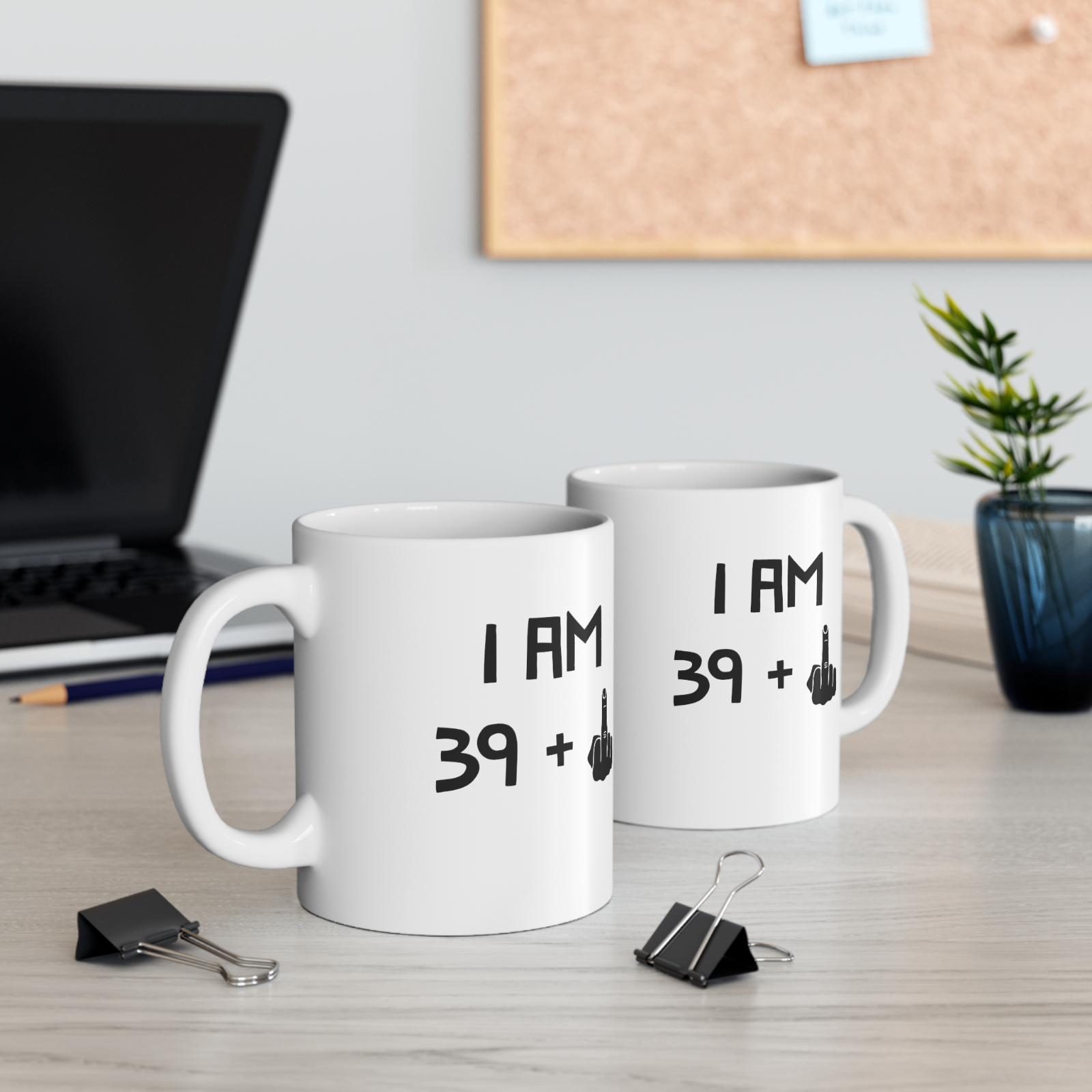 40th Birthday Novelty Mug 39 Plus Middle Finger Funny Birthday Gift