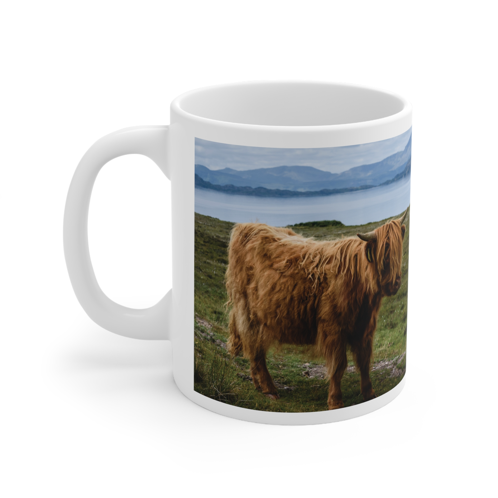 Highland Coo photograph wrap around mug Scottish cow