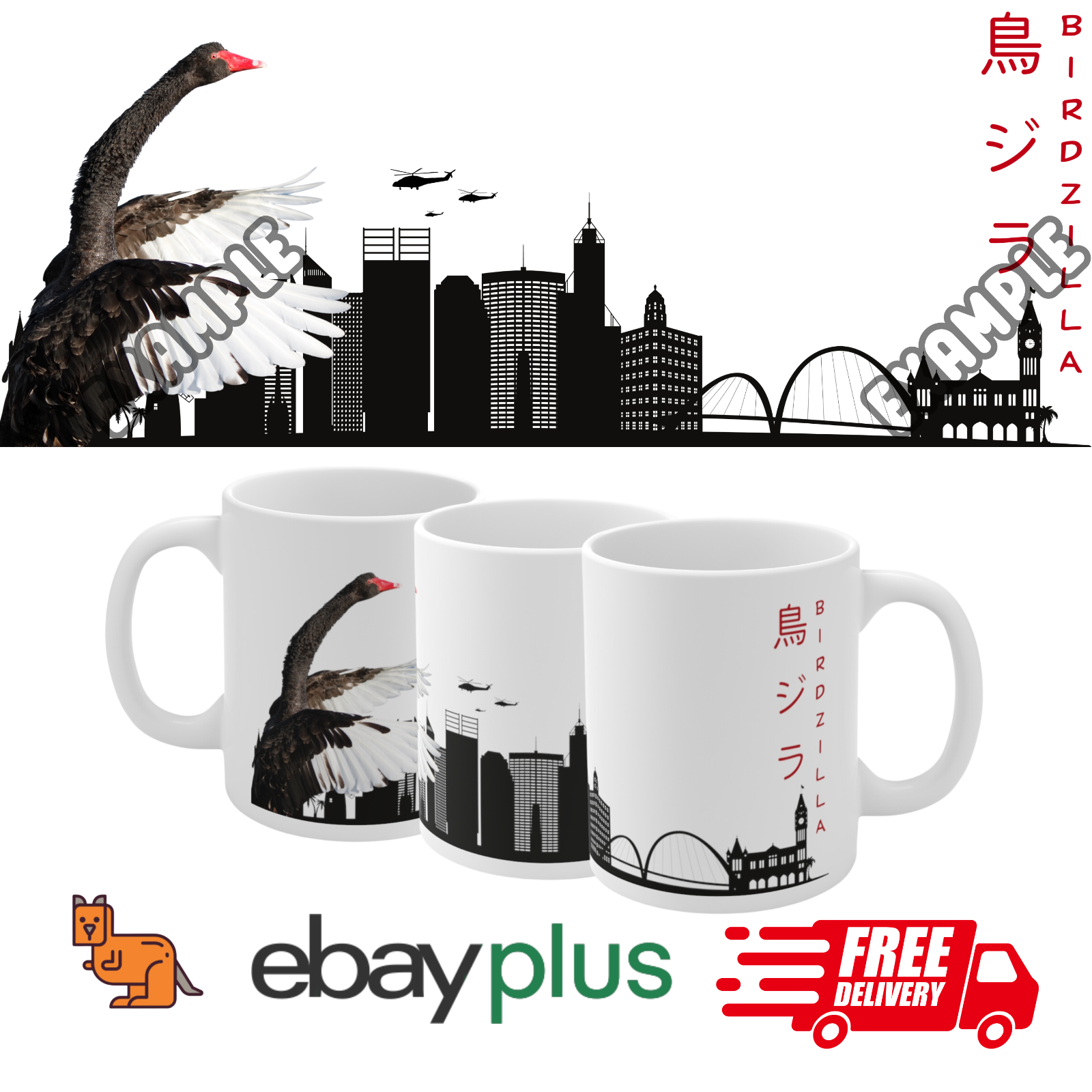 Mug Novelty Birdzilla Godzilla Parody Funny Gift Perth WA Australia