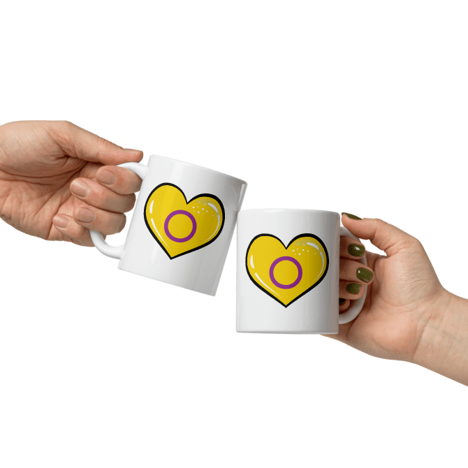 Intersex flag pride yellow and purple Novelty mug