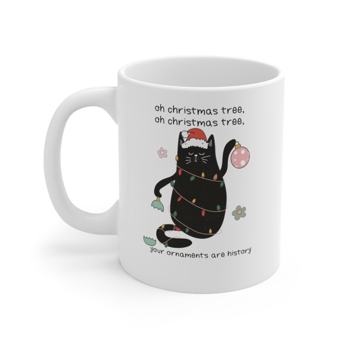 Christmas cat mug Christmas tree funny cat lover mug