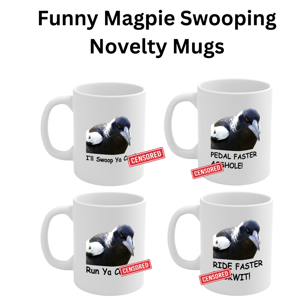 Funny magpie swooping rude Novelty mug gift coffee cup swoop ya cu*t