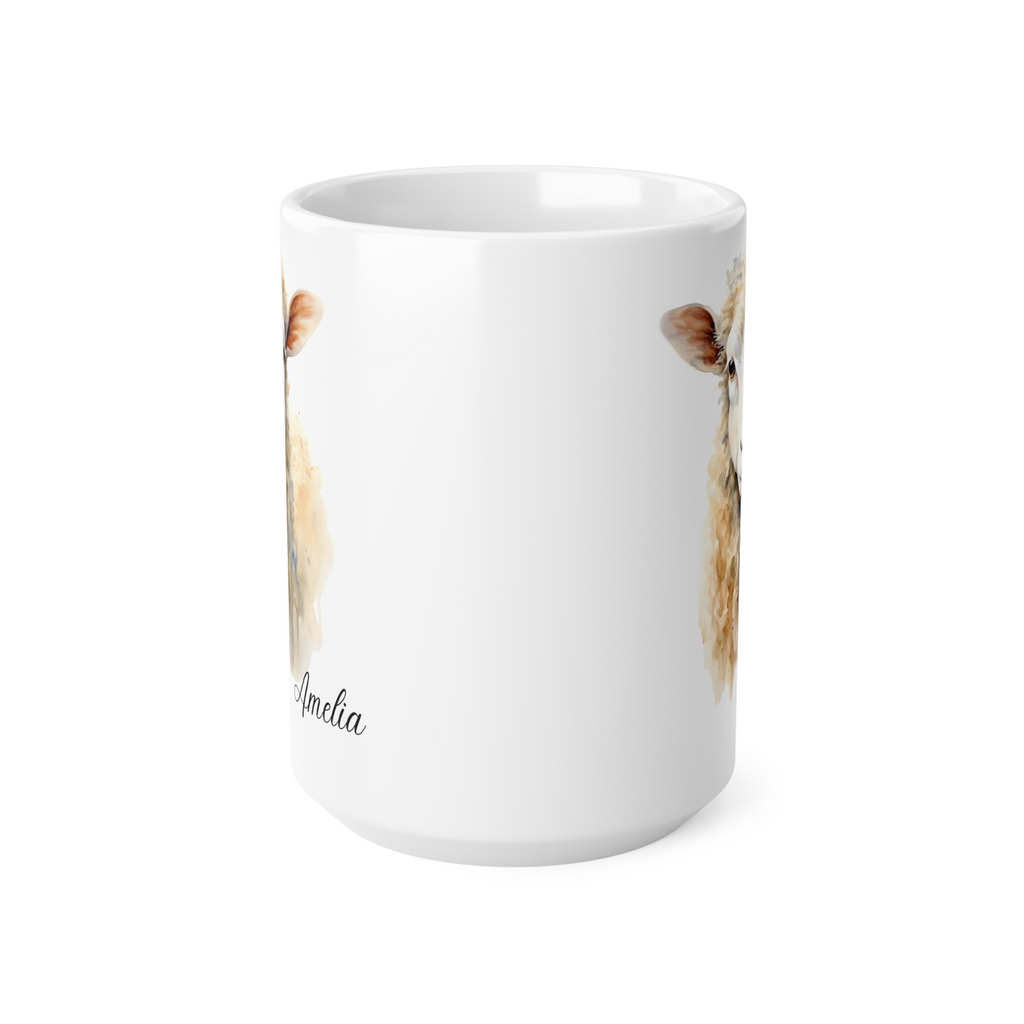 Personalised animal sheep mug your text customised mug