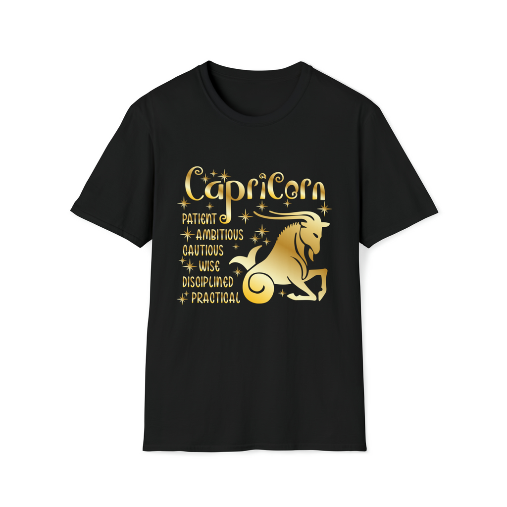 Capricorn Novelty astrology unisex t-shirt black