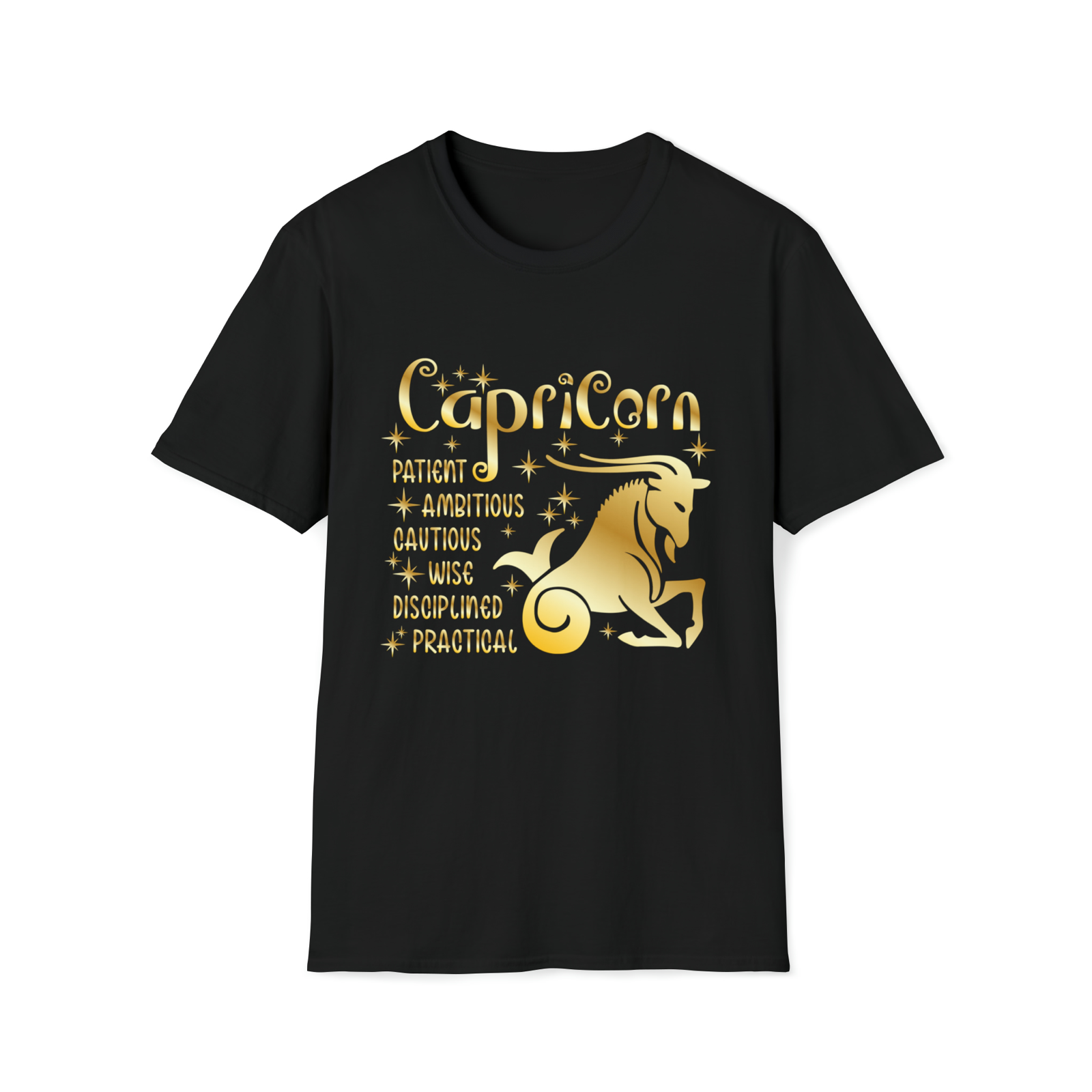 Capricorn Novelty astrology unisex t-shirt black
