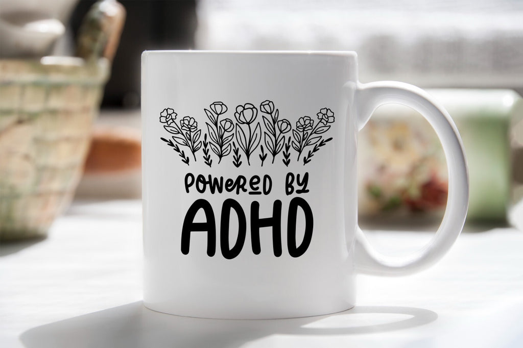 Powered by ADHD Novelty Mug Gift Coffee Cup