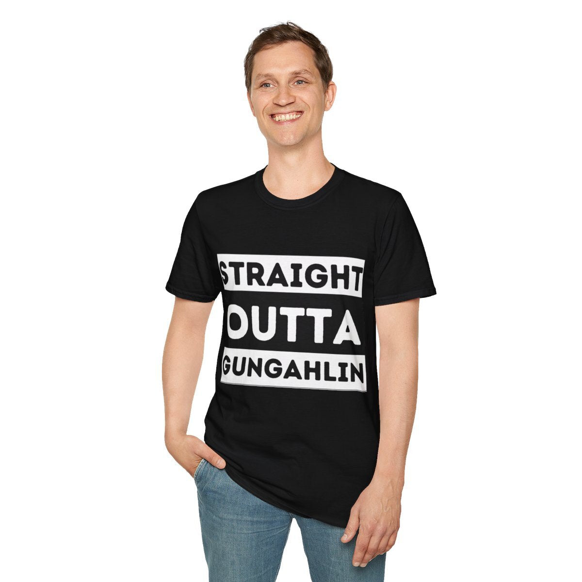Straight outta Gungahlin Novelty unisex t-shirt black ACT Australia Canberra