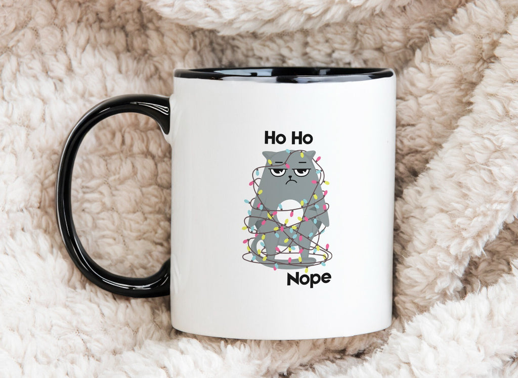 Grumpy Cat Novelty Mug Gift Coffee Cup Christmas Ho Ho Nope