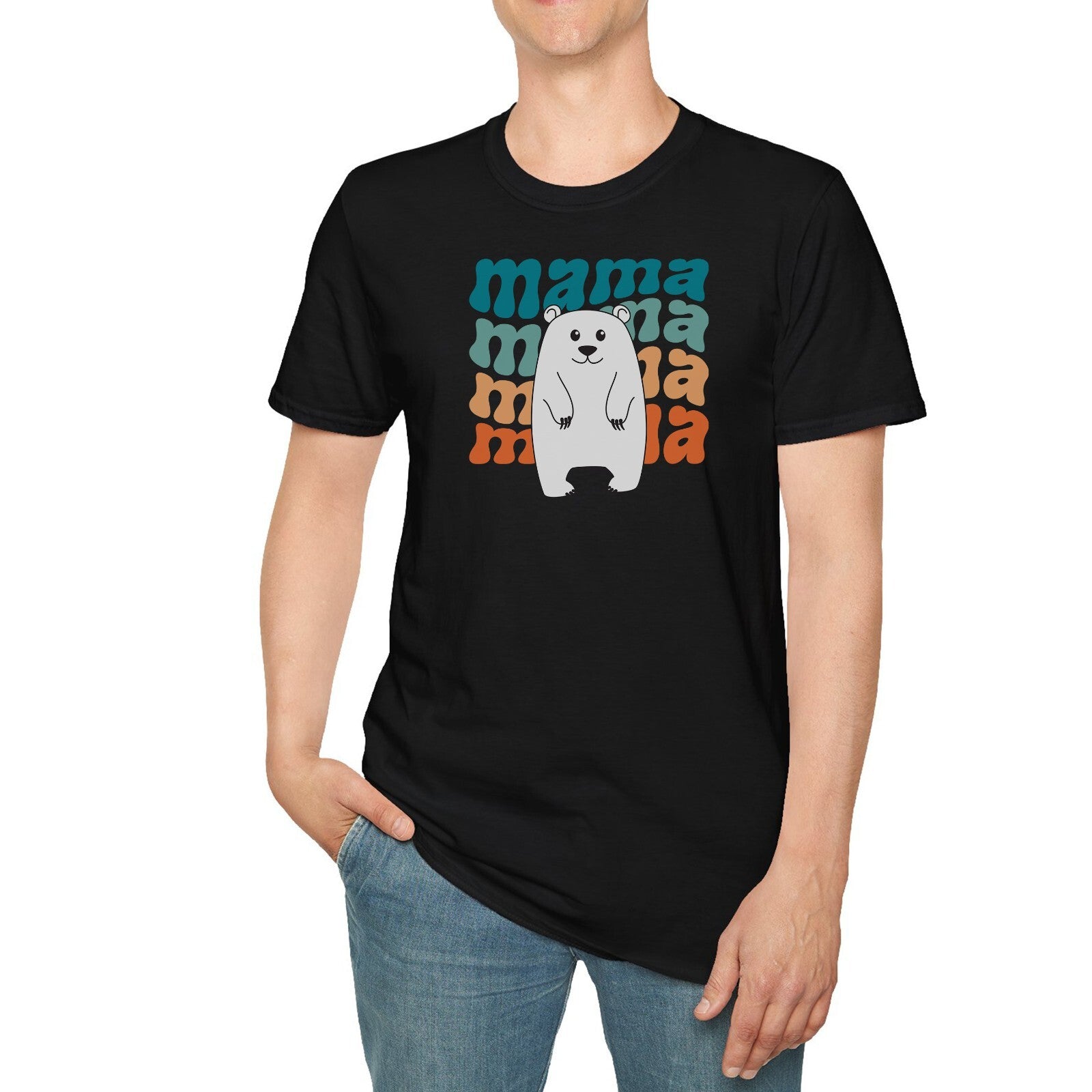 Mumma bear mummy mum mom Novelty T-Shirt black unisex