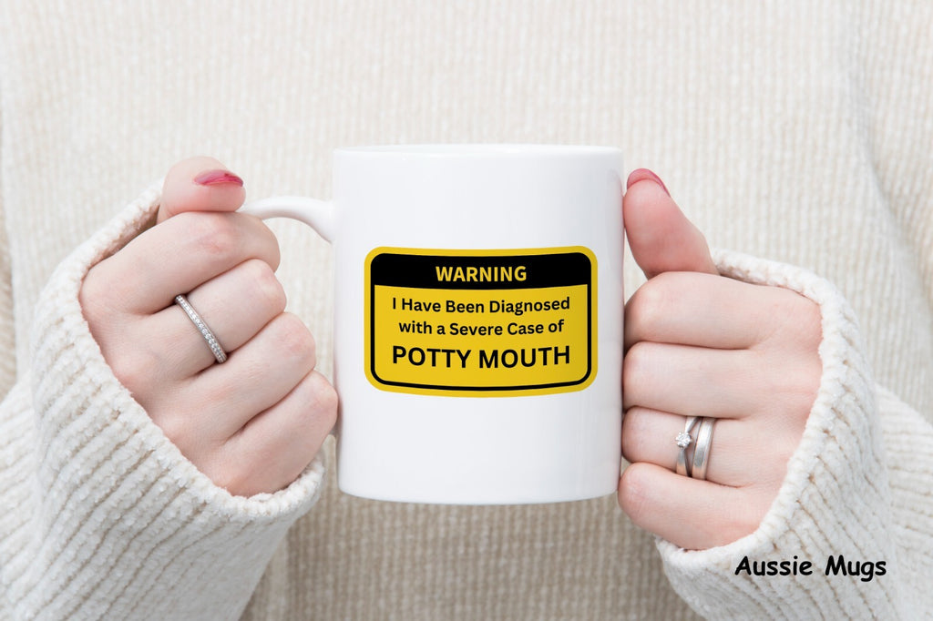 Warning Cussing Swearing Novelty mug gift funny caution coffee cup